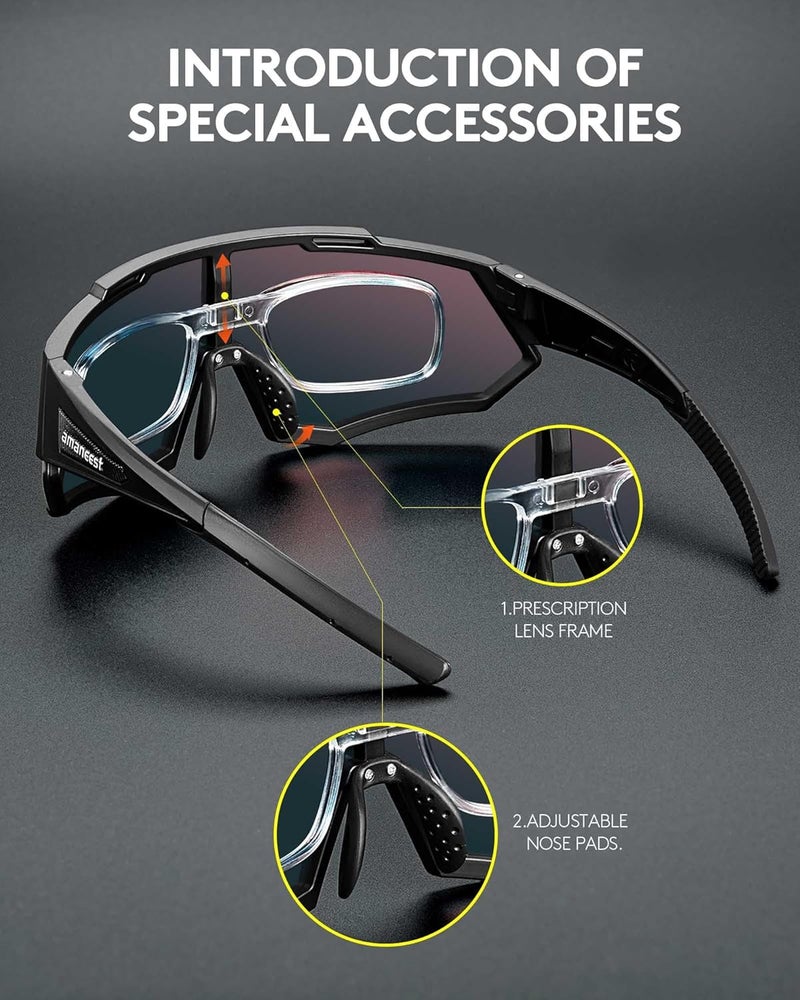 AMANEEST Sunglasses UV Protection Cycling Sunglasses for Men and Women,Impact Resistance Z87.1 for Construction - Image 3